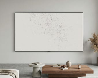 Marco para televisor Samsung con arte lineal de atención plena en crema - Now Zen Reminder / Papel texturizado minimalista / Edición Calming Day TV Art 4K