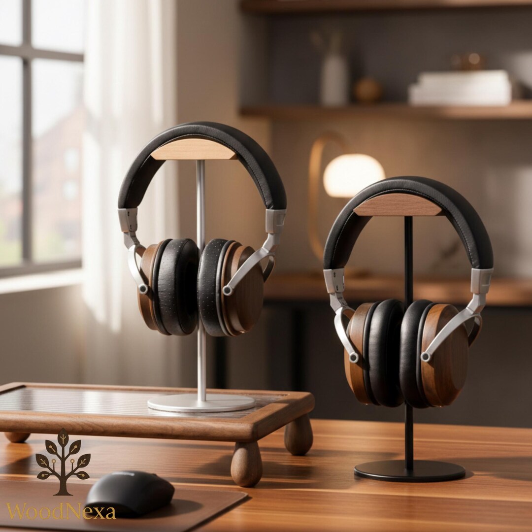Earphone Rack Wooden Headphone Stand - Premium Desk Headset Holder - Minimalist Wood ...