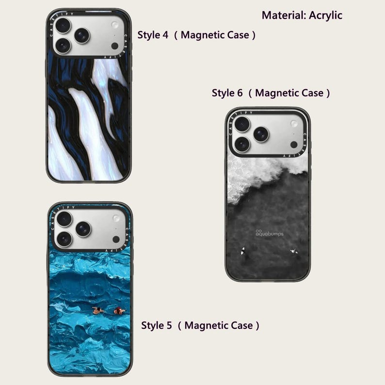 Casetify Collab iPhone Cases|6Aesthetic Designs|Collage, Ocean Wave&Cloud Prints Phone Case for iPhone17 16 15 14 13 12 11 New2026Air Trendy image 5