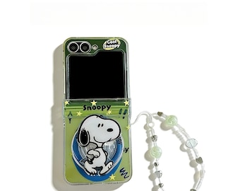 Cool Snoopy Foldable Phone Case | Magnetic Stand & Wrist Strap for Samsung Z Flip