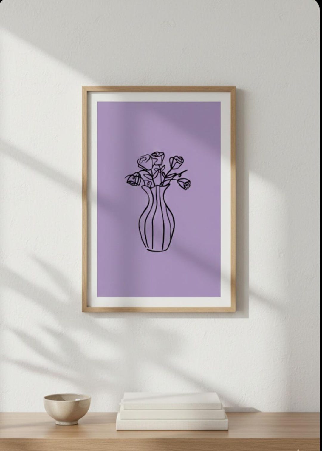 Minimal Floral Line Art Printable | Modern Flower Vase Wall Art | Boho ...