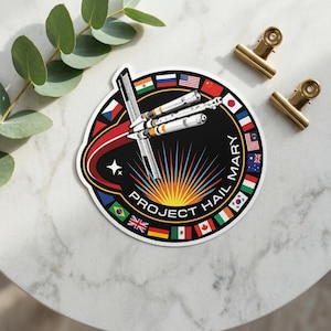Project Hail Mary Mission Patch Sticker - International Space Mission Decal - Sci-Fi Bookish Vinyl - Gift for Science Fiction Fans