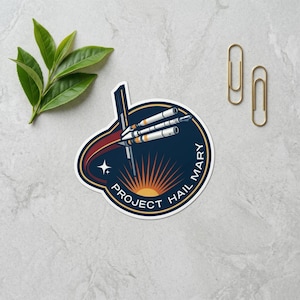 Minimalist Project Hail Mary Mission Sticker - Sci-Fi Spacecraft Decal - Andy Weir Book Fan Gift - Aesthetic Space Nerd Vinyl