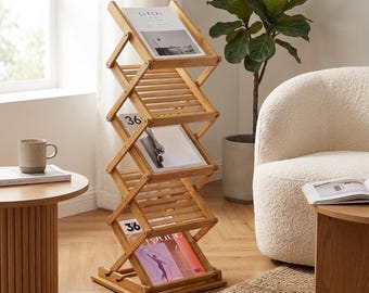 Vintage Mid-century Magazine Rack / Metal Spiral Design Holder