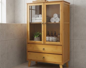 Bamboo Kitchen Storage Cabinet with Drawers