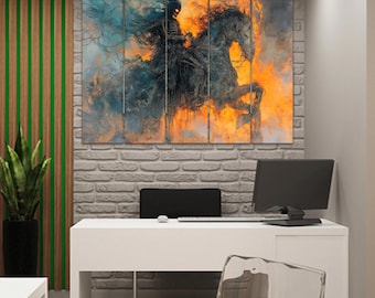 Mythological Wall Art – Dark Fantasy Gothic Canvas, Epic Mythology Horseman
