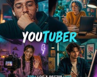 300+ Cinematic LUTs Bundle for Video Color Grading | Log and Rec709 Presets | Premiere Pro, DaVinci, FCPX | YouTube Creators LUTs