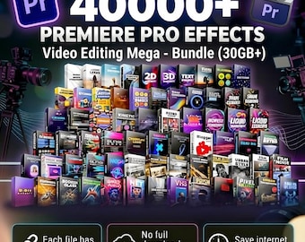 40000+ Premiere Pro Effects Bundle | Video Editing Mega Pack (60GB+)