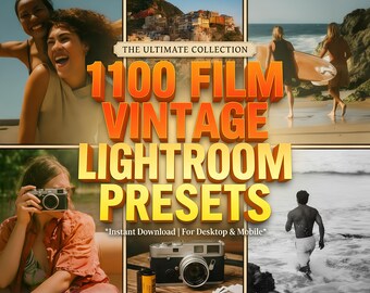 1100 Film Vintage Lightroom Presets | Analog 35mm Retro Grain Photo Filters (Digital Download)