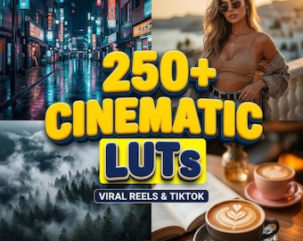 250+ Cinematic LUTs | Moody Film Looks and Viral Color Grading | Premiere Pro, DaVinci, FCPX | Reels and TikTok Creators