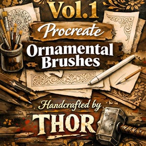 Procreate Ornamental Tattoo Brushes Vol. 1 | Barock Filigran Stämpelset (Digital Nedladdning)
