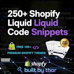 Pacchetto di oltre 250 codici Liquid per Shopify, kit di strumenti per la personalizzazione del sito web (download digitale)