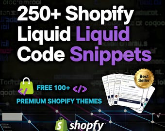 250+ Shopify Liquid Codebook Bundle, Website Customization Toolkit (Digital Download)