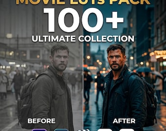 100+ Movie Inspired LUTs Bundle | Cinematic Film Styles for Video Color Grading | Hollywood Film Looks for Premiere, DaVinci, CapCut, FCPX