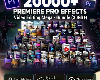 Premiere Pro Effects Bundle | 30GB Video Editing Mega Pack (Digital Download)