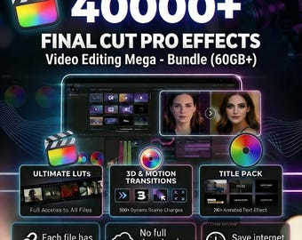 40000+ Final Cut Pro Effects Bundle | 60GB Video Editing Pack (FCPX Templates)