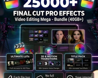Final Cut Pro Effects Bundle | 25000+ Video Editing Assets (40GB+)