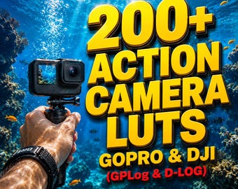 200+ Action Camera LUTs | GoPro, DJI Osmo, Drone Video Color Grading | Cinematic Travel and Vlog Presets | Premiere Pro, DaVinci Resolve