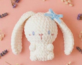 かわいいうさぎのキーホルダー、ふにゃふにゃのうさぎのかぎ針編みぬいぐるみチャーム、ミニあみぐるみバッグチャームギフト