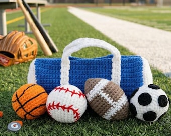 Crochet Sports Ball Keychain, Mini Soccer Basketball Volleyball Charm, Hacky Sack Inspired Amigurumi Keyring, Cute Gift for Him