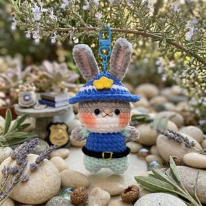 Crochet Fox and Bunny Keychain, Handmade Nick Judy Zootopia Amigurumi Plushie Bag Charm image 3