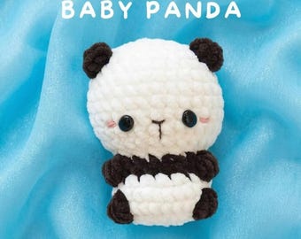 かわいいパンダのキーホルダー（かぎ針編み）、かわいいあみぐるみパンダぬいぐるみチャーム、動物バッグチャーム、彼女への手作りギフト、バックパックアクセサリー