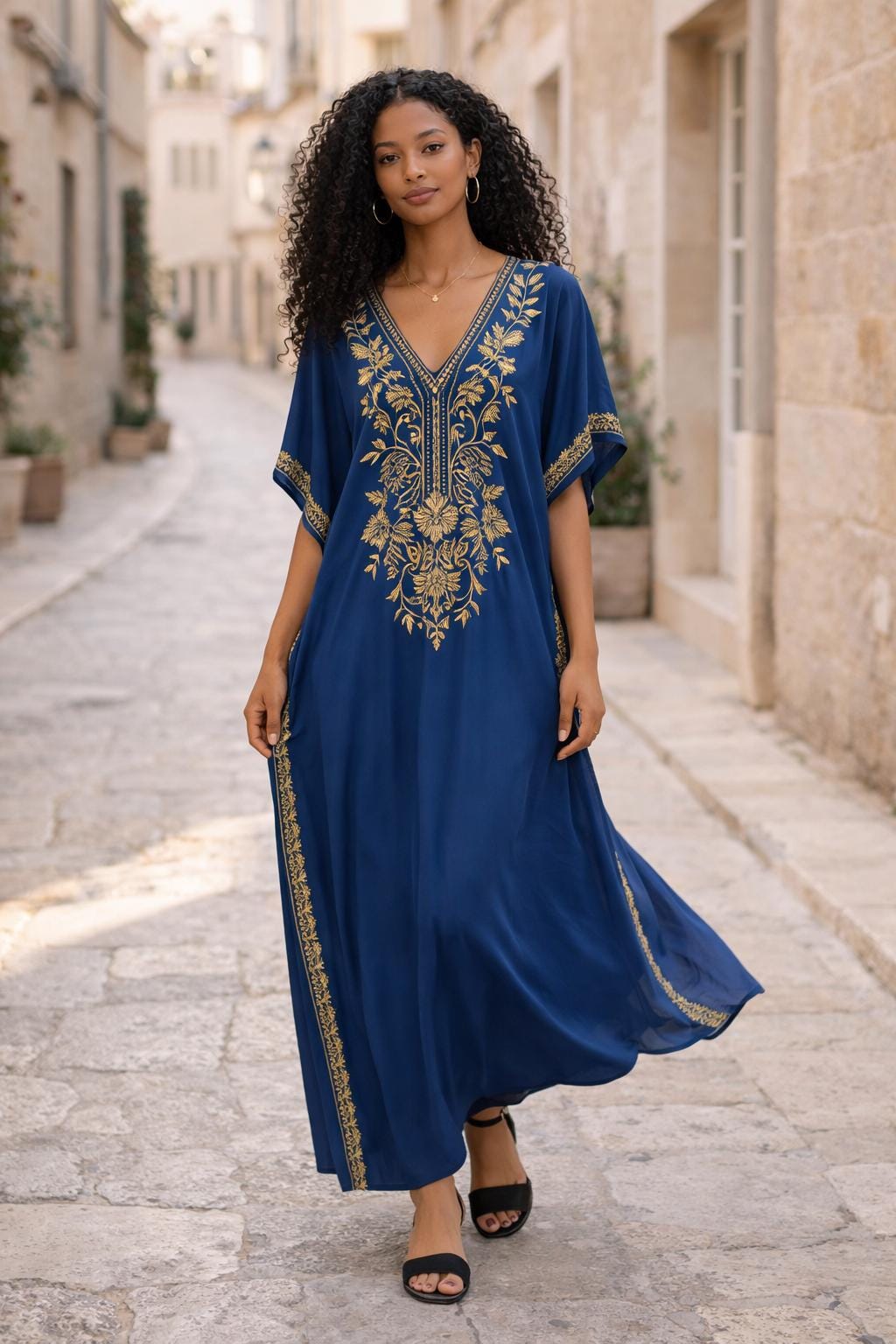 embroidered kaftan dress Plum Color Hand Embroidered Kaftan Dress – VELOUR