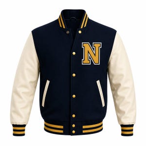 Custom Initial Varsity Jacket – uniseks ontwerp baseball bomberstijl