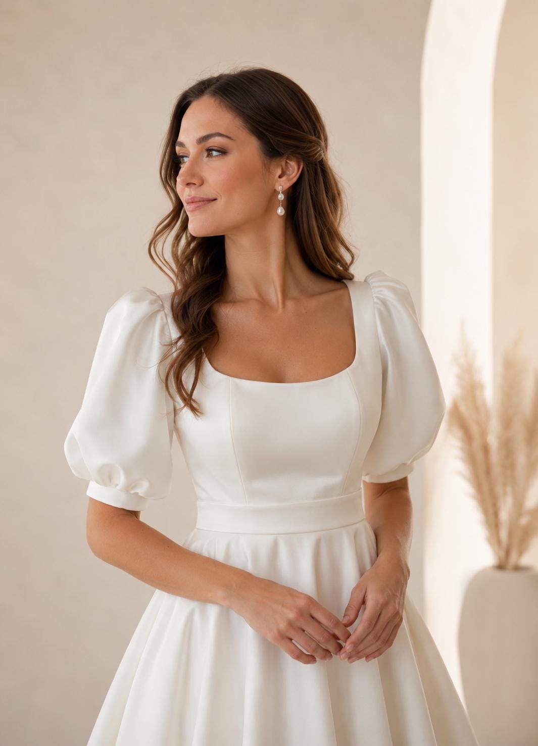 Satin A-Line Wedding Dress