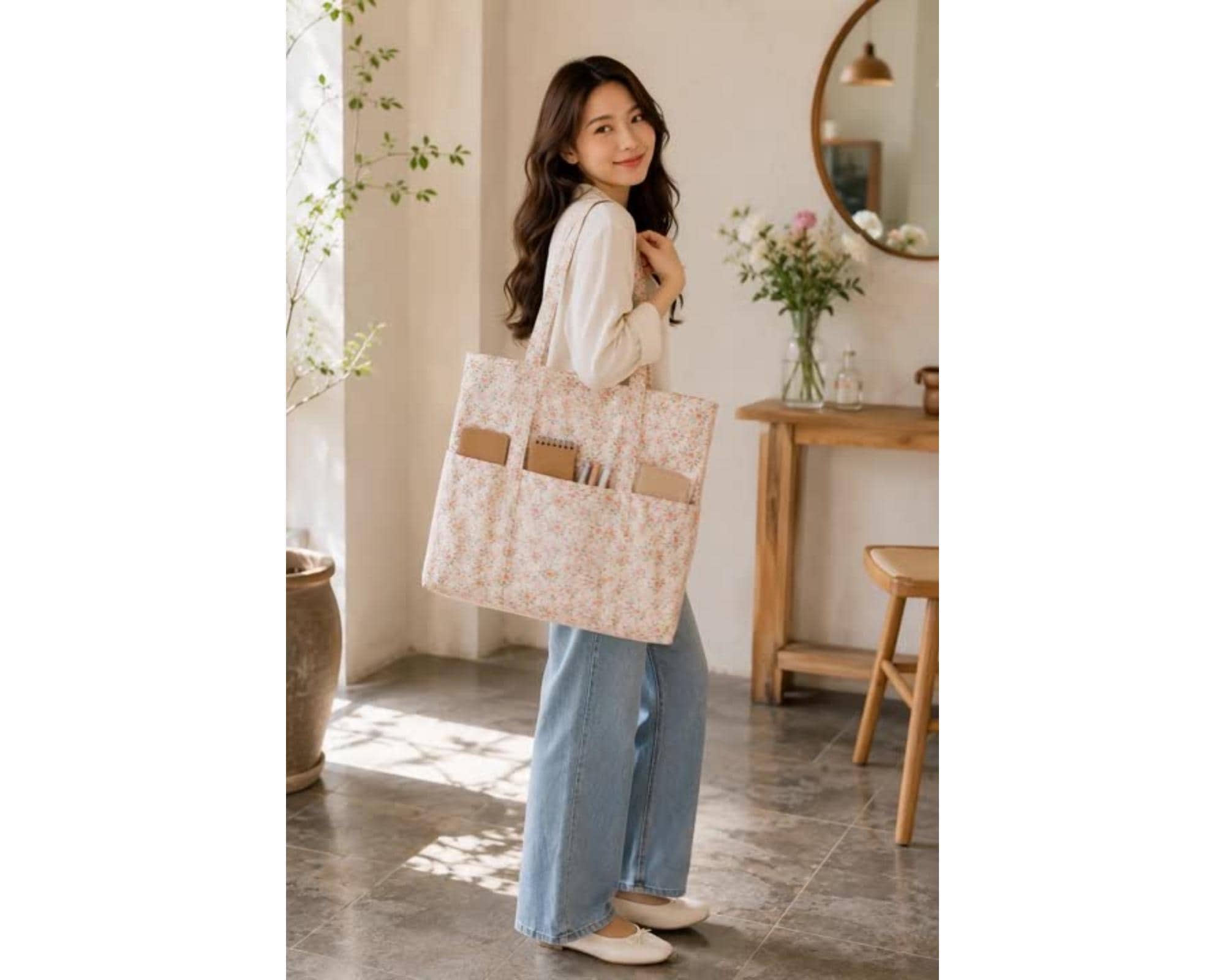 Tote Bag Sewing Pattern PDF, Multi Pocket Canvas Shopper Bag, Easy DIY ...