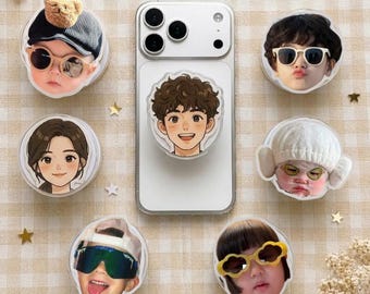 Personalized Photo MagSafe Phone Grip, Custom Resin Stand, Pet Lover Accessory