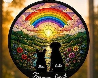 Custom Pet Memorial Suncatcher, Personalized Dog Loss Keepsake, Pet Remembrance Gift