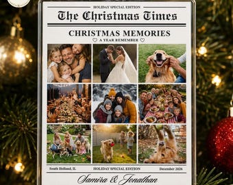 Custom Photo Acrylic Ornament, Christmas Memories Keepsake, Personalized Family Gift