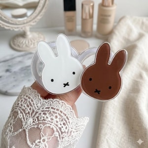 Minimal Bunny MagSafe PopSocket – White Rabbit Phone Grip (MagSafe)