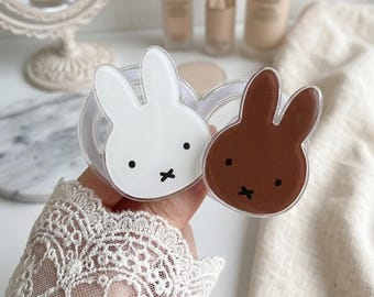 Soporte para teléfono Minimal Bunny MagSafe (MagSafe) – Agarre para teléfono con forma de conejo blanco