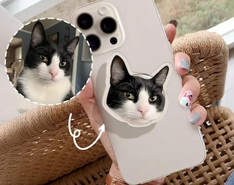 Personalized Pet Photo MagSafe Phone Grip, Custom Resin Stand, Pet Lover Accessory