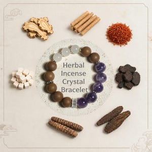 Herbal Incense Amethyst Bracelet | Oriental Aromatherapy Meditation Jewelry
