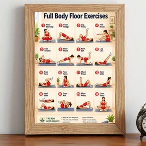 Workout Chart Bundle Printable|Full Body Workout Set|Bodyweight Exercise PDF|Home Fitness Poster |No Equipment Workout|Upper Lower Body Plan image 8