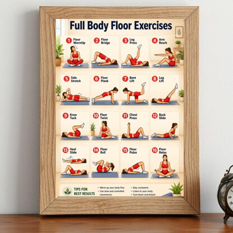 Workout Chart Bundle Printable|Full Body Workout Set|Bodyweight Exercise PDF|Home Fitness Poster |No Equipment Workout|Upper Lower Body Plan image 8