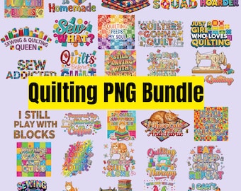 Quilting PNG Bundle | 30 Sewing Clipart | Quilt Patterns Digital Download | DIY Sewing Graphics | Craft Printable Designs