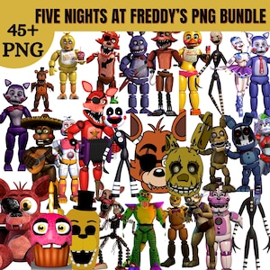 Five Nights at Freddy’s 45+ högkvalitativa transparenta PNG-paketkollektion för speldesign, affischer, miniatyrer och kreativitet