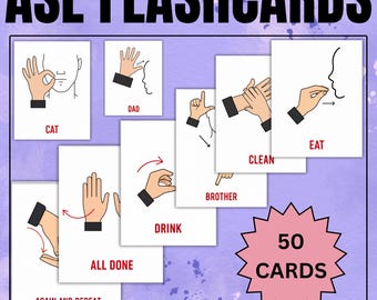 ASL Flashcards | American Sign Language Cards | Nonverbal Communication | Special Education | Autism Visual Aid | ABA Therapy
