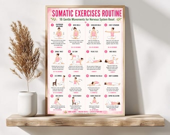 Somatic Exercises Printable Chart | Nervous System Regulation Guide | Daily Movement Poster | Wellness Wall Art | PDF Download