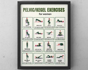 Women Kegel Exercise Chart | Kegel Exercises for Women | Pelvic Floor Exercise Guide | Printable Workout Chart | Digital Download