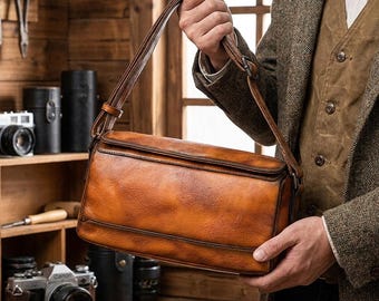 Genuine Leather Shoulder Messenger Bag In Various Colours