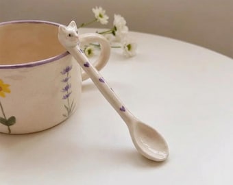 Custom 3D Pet Figurine, Handpainted Ceramic Coffee Spoon for Pet Lovers