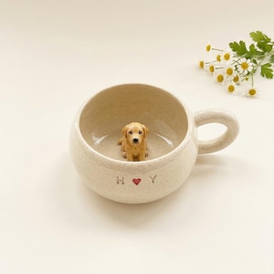 Custom Ceramic Pet Mug, Handmade Hidden Animal Keepsake Coffee Cup