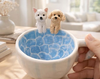 Aangepaste koffiemok huisdierportret, gepersonaliseerd cadeau hond Cat
