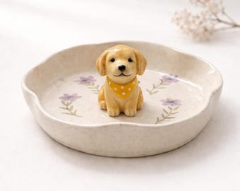 Custom Pet Figurine Ring Dish, Handmade Ceramic Jewelry Tray