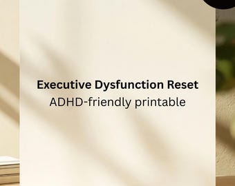 Afdrukbaar resetten van uitvoerende disfunctie, ADHD-focuswerkblad, tool voor zachte motivatie (pdf)